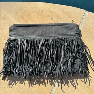 Black tassel clutch handbag, viola and jean